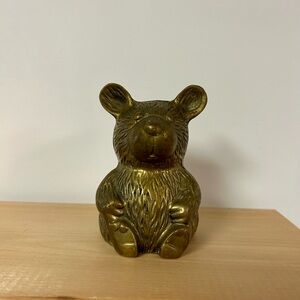 Vintage Brass Bear Figurine -